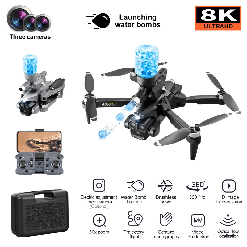 HydroDrone 8K TRIPLE CÁMARA